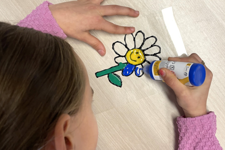 flor ventana color - Pintura vidrio y loza – 10doigts.fr