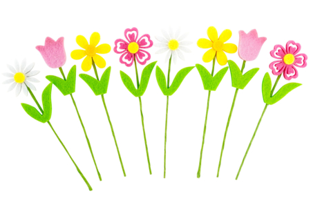 Felt Flowers on Stems - 8 Pieces - 1 - Decorative Flowers and Leaves - 10doigts.com - Decorative Flowers and Leaves – 10doigts.fr