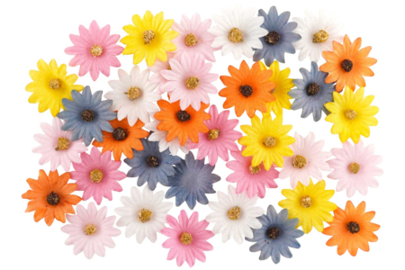 Fabric Flowers - 36 Pieces - 2 - Decorative Flowers and Leaves - 10doigts.com - Decorative Flowers and Leaves – 10doigts.fr