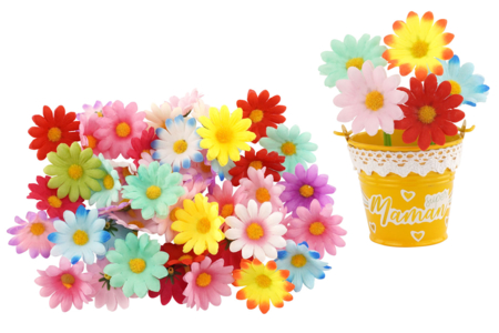 Flores de tela - 50 pcs - Flores y hojas decorativas – 10doigts.fr
