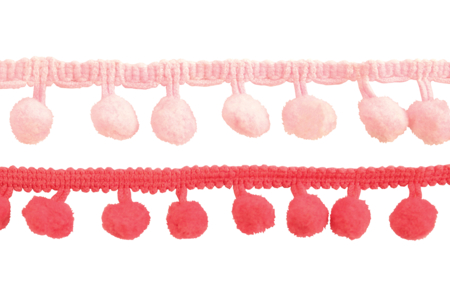 galón pompon rosa - Cintas y sesgos – 10doigts.fr