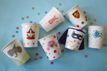 Vasos de cartón blancos - set de 8 piezas - Decoraciones de mesa – 10doigts.fr