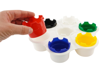 Paint Pots + Stand - 7 Pieces - 2 - Palettes and Storage - 10doigts.com - Palettes and Storage – 10doigts.fr