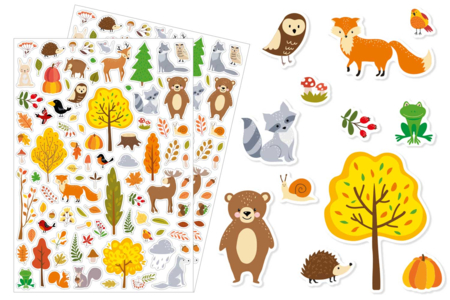 Autumn Stickers - 160 pcs - 1 - Animal Stickers - 10doigts.com - Animal Stickers – 10doigts.fr