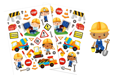 Gomets obra - 63 pcs - Gomets Transportes y Oficios – 10doigts.fr