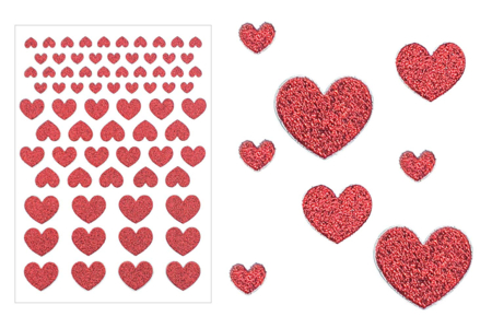 Gomets “Corazones brillantes“ - Rojo - Pegatinas Corazones – 10doigts.fr