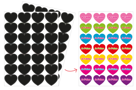 Gommettes cœur message à gratter  - Scratch Stickers – 10doigts.fr
