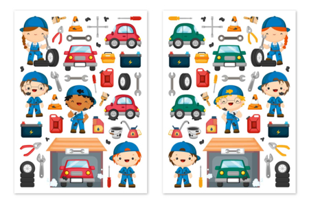 Gomets garage - 2 planchas - Gomets Transportes y Oficios – 10doigts.fr