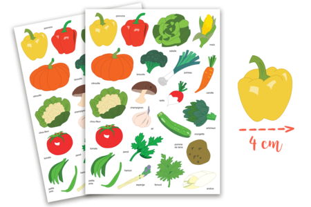 Vegetable Stickers - 42 pcs - 1 - Flower, Fruit, and Vegetable Stickers - 10doigts.com - Flower, Fruit, and Vegetable Stickers – 10doigts.fr