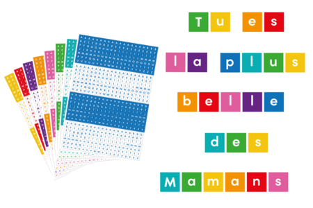 gomets letras alfabeto minúsculas - Gomets alfabéticos y de mensajes – 10doigts.fr