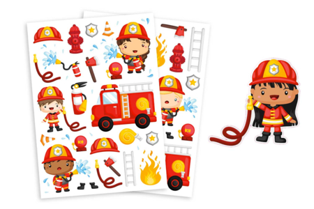 Gomets bomberos - 80 pcs - Gomets Transportes y Oficios – 10doigts.fr