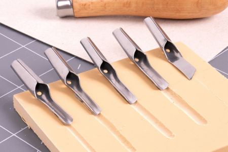 Linocut Tool with 5 Gouges - 2 - Linocut - 10doigts.com - Linocut – 10doigts.fr