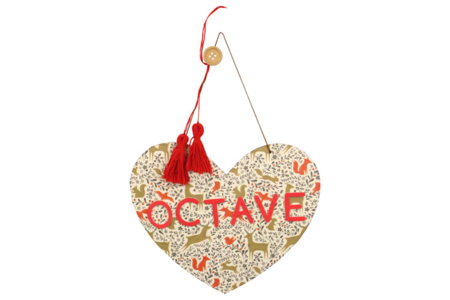 Gran corazón de madera para colgar - Placa de puerta – 10doigts.fr