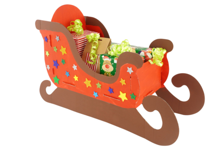 gran trineo de cartón blanco navidad - Soportes de Navidad – 10doigts.fr