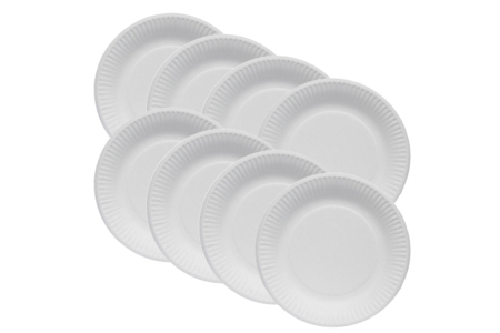 Assiettes en carton blanc - 8 pièces - 1 - Disposable and Reusable Tableware - 10doigts.com - Disposable and Reusable Tableware – 10doigts.fr