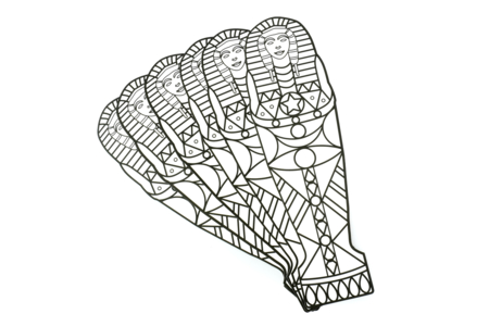 Grandes sarcófagos egipcios para colorear - 6 piezas - Formas y dibujos para colorear – 10doigts.fr