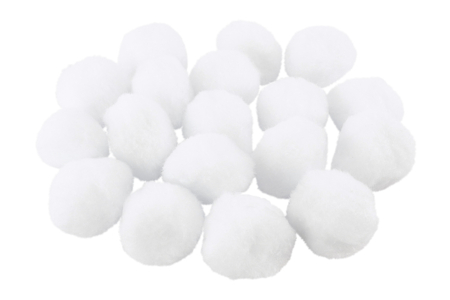 White Giant Pom Poms 4.5 cm - 18 Pieces - 1 - Craft Pom Poms - 10doigts.com - Craft Pom Poms – 10doigts.fr