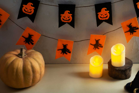 guirlande halloween en feutrine - Hojas de fieltro – 10doigts.fr