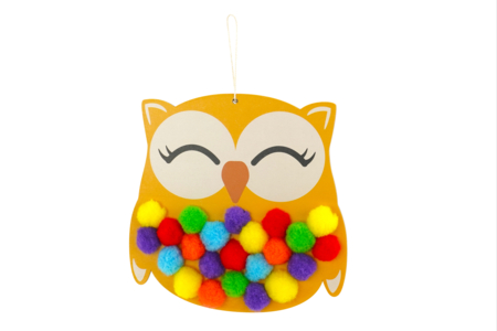 búhos a pompones naranja - Kits creativos Otoño – 10doigts.fr