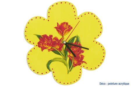Wood Flower Clock - 6 - Craftable Clocks - 10doigts.com - Craftable Clocks – 10doigts.fr