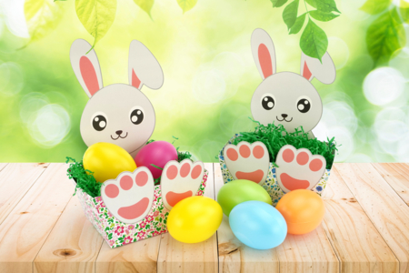 Rabbit Basket Kit - 4 Baskets - 4 - Easter Baskets - 10doigts.com - Easter Baskets – 10doigts.fr