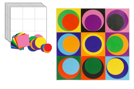 Kit de collage cuadros "Op Art"- 24 cuadros - actividades de pegar – 10doigts.fr