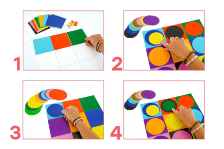 Kit de collage tablas "Op Art"tutoriel - actividades de pegar – 10doigts.fr