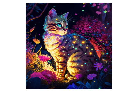 Diamond Painting Kit, Cat - 30 x 30 cm - 1 - Diamond Painting: Complete Kit - 10doigts.com - Diamond Painting: Complete Kit – 10doigts.fr