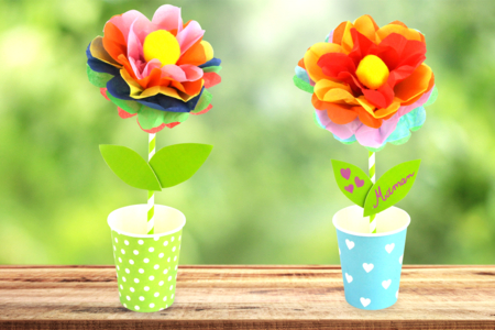 Tissue Paper Flower Kit - 12 Pieces - 1 - Ready-to-use Kits - 10doigts.com - Ready-to-use Kits – 10doigts.fr