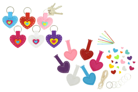 Felt Heart Keychain Kit - 6 Pieces - 4 - Sewing Kits - 10doigts.com - Sewing Kits – 10doigts.fr