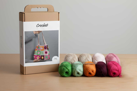 Kit bolsa de ganchillo en cuadrados Granny square - Kits Mercería – 10doigts.fr