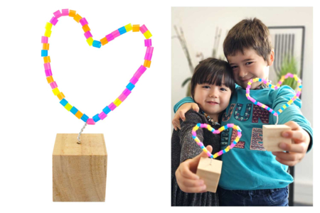 Kit esculturas Corazones en perlas fusibles creaciones - Kits fiesta de los padres – 10doigts.fr