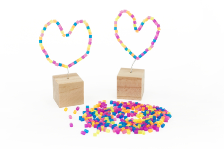 Kit esculturas Corazones en perlas fusibles - Lote de 6 - Kits fiesta de los padres – 10doigts.fr