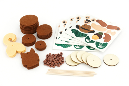 Kits ardillas en fieltro - el material - Kits creativos Otoño – 10doigts.fr