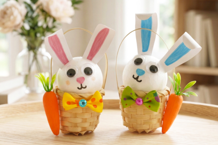 lapin de pâques dans un panier - DIY Easter Crafts – 10doigts.fr