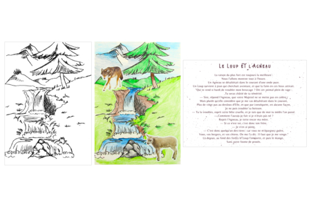 Coloring Cards and Stickers + Gifts - Fables of La Fontaine - 8 - Creative Sticker Kits - 10doigts.com - Creative Sticker Kits – 10doigts.fr