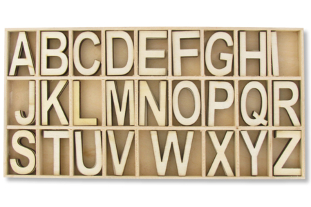 Set of 72 Natural Wooden Uppercase Letters (3 Alphabets) - 1 - 10doigts.com - 10doigts.fr
