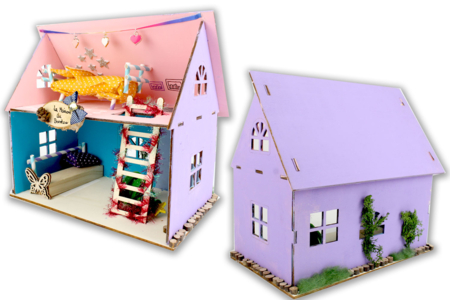 Wooden Dollhouse - 3 - Handicrafts Around Games to Enjoy Homemade Games - 10doigts.com - Handicrafts Around Games to Enjoy Homemade Games – 10doigts.fr