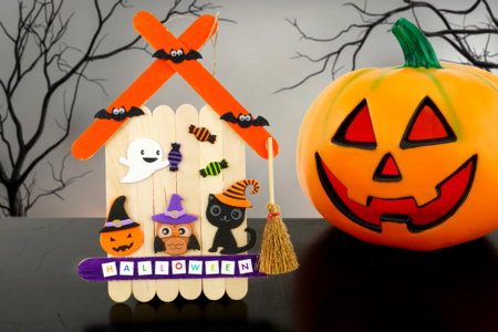 Halloween Haunted House in Sticks - 1 - Halloween Crafts - 10doigts.com - Halloween Crafts – 10doigts.fr