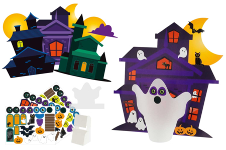 Light-Up Haunted Mansion Kit - 3 Pieces - 2 - Halloween Craft Kits - 10doigts.com - Halloween Craft Kits – 10doigts.fr