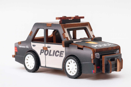 Maqueta 3D coche de policía - Maquetas en madera – 10doigts.fr