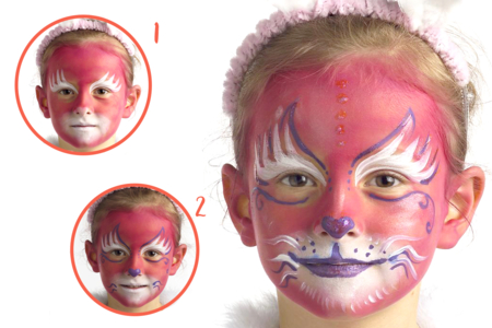 maquillaje gato rosa - Maquillaje creativo para niños – 10doigts.fr