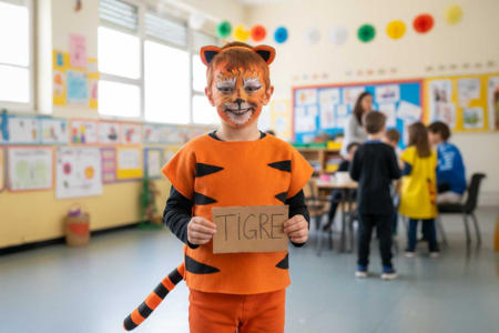 maquillaje tigre - Actividades manuales de maquillaje para disfrazarse y hacer fiesta – 10doigts.fr