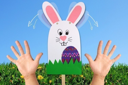 Títere conejo de Pascua - Actividades manuales DIY Pascua – 10doigts.fr