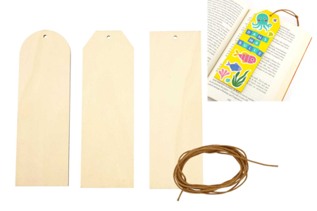 Marcapáginas de madera - 3 Unidades - Objetos de madera para la oficina – 10doigts.fr
