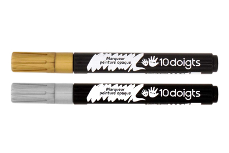 rotulador de pintura metálica dorada y plateada - Marcadores de pintura – 10doigts.fr