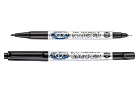 Black Dual-Tip Permanent Marker - 2 - Permanent Markers - 10doigts.com - Permanent Markers – 10doigts.fr