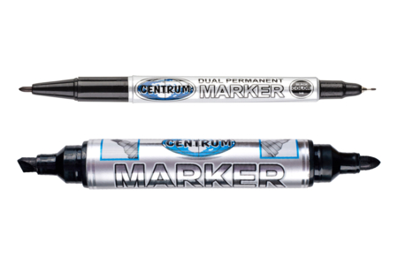 Black Dual-Tip Permanent Marker - 1 - Permanent Markers - 10doigts.com - Permanent Markers – 10doigts.fr