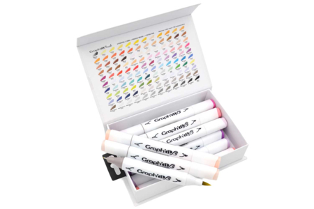 Graph'it Brush Manga Shojo Alcohol Markers - 12 Pastel and Bright Colors - Alcohol Markers – 10doigts.fr