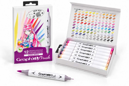 Graph'it Brush Manga Shojo Alcohol Markers - 12 Colors - Alcohol Markers – 10doigts.fr
